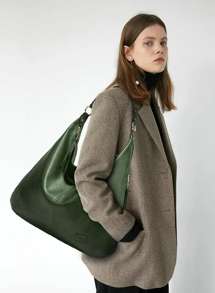 PU Leather Hobo Bag for Women Retro Shoulder Bag Large Totes Trendy Handbag Underarm Purse Satchel