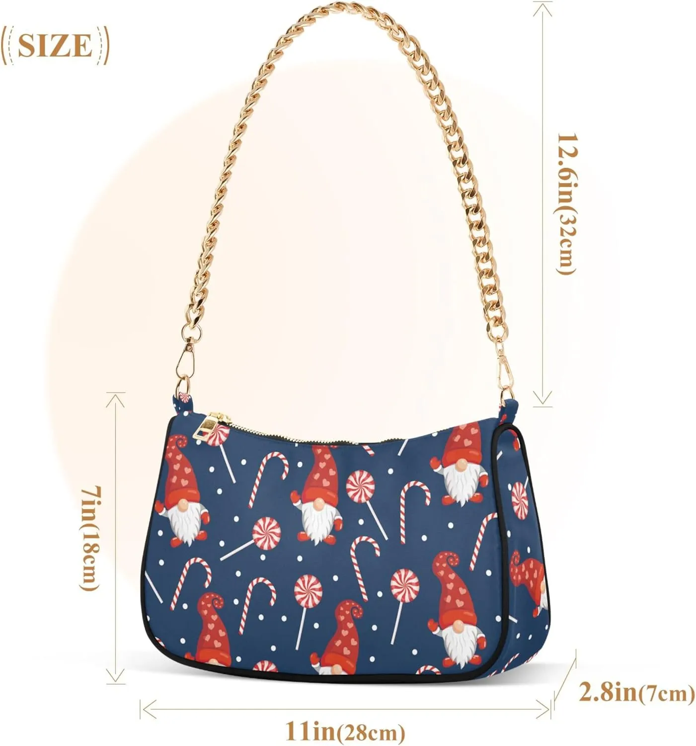 Purple Music Notes Polka Dot Retro Formal Purse Women Clutch Handbag Cute Prints Shoulder Tote