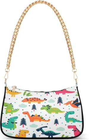 Purple Music Notes Polka Dot Retro Formal Purse Women Clutch Handbag Cute Prints Shoulder Tote