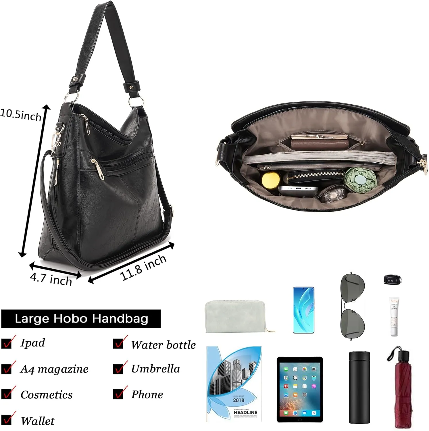 Purses For Women Handbags And Wallet Set Large Hobo Crossbody Bag Ladies Purse Totes 4 PCS
