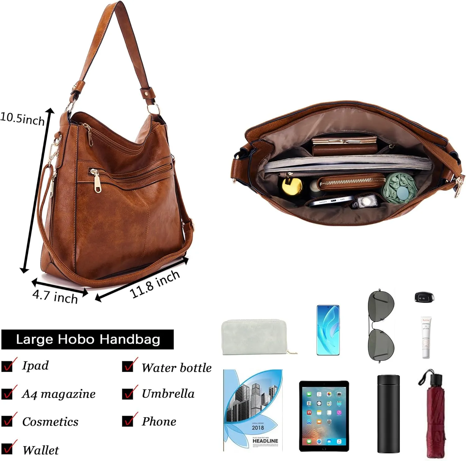 Purses For Women Handbags And Wallet Set Large Hobo Crossbody Bag Ladies Purse Totes 4 PCS