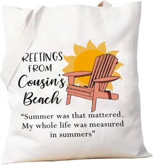 PXTIDY TSITP Fans Gift Team Conrad Gift Greetings From Cousin's Beach Tote Bag Summer Vocation Shopping Bag