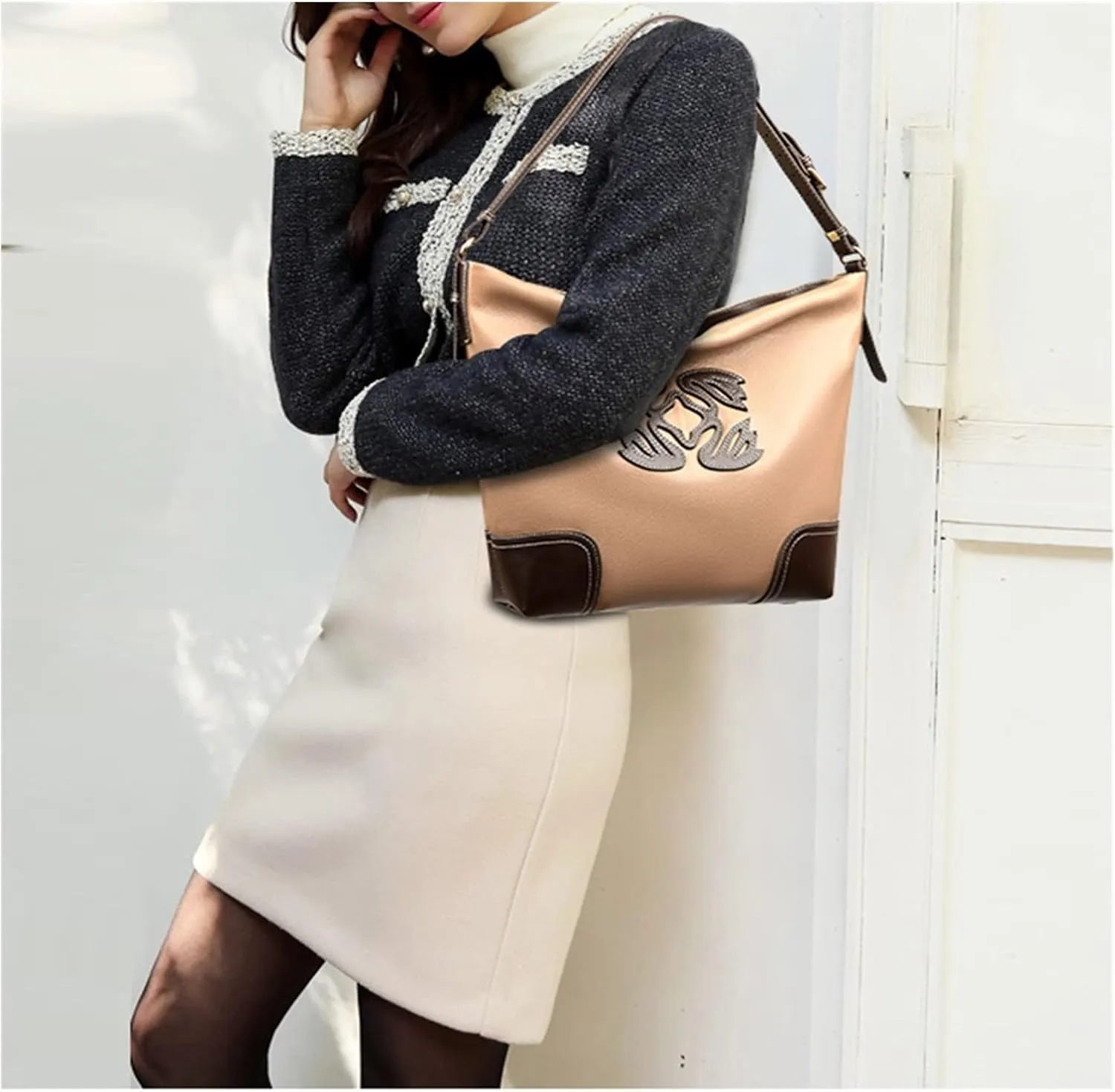 Quality Soft Leather Luxury Handbags For Women Bags Totes High Capacity Bucket Shoulder Bags Ladies Handbag