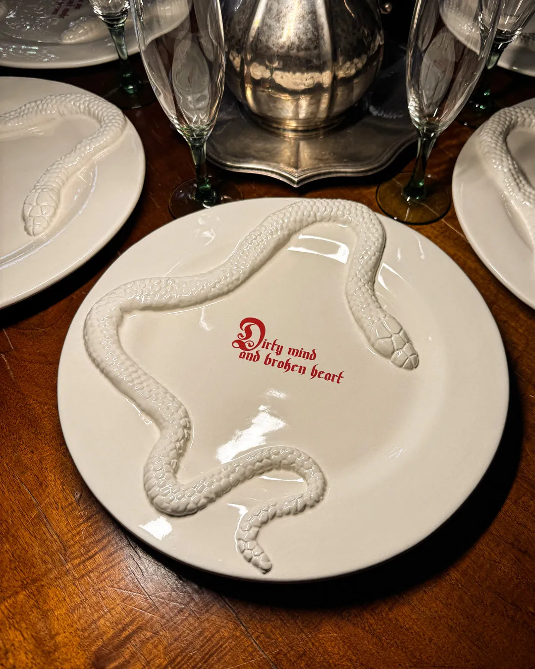 "Dirty mind and broken heart" Forbidden Dinner Plate