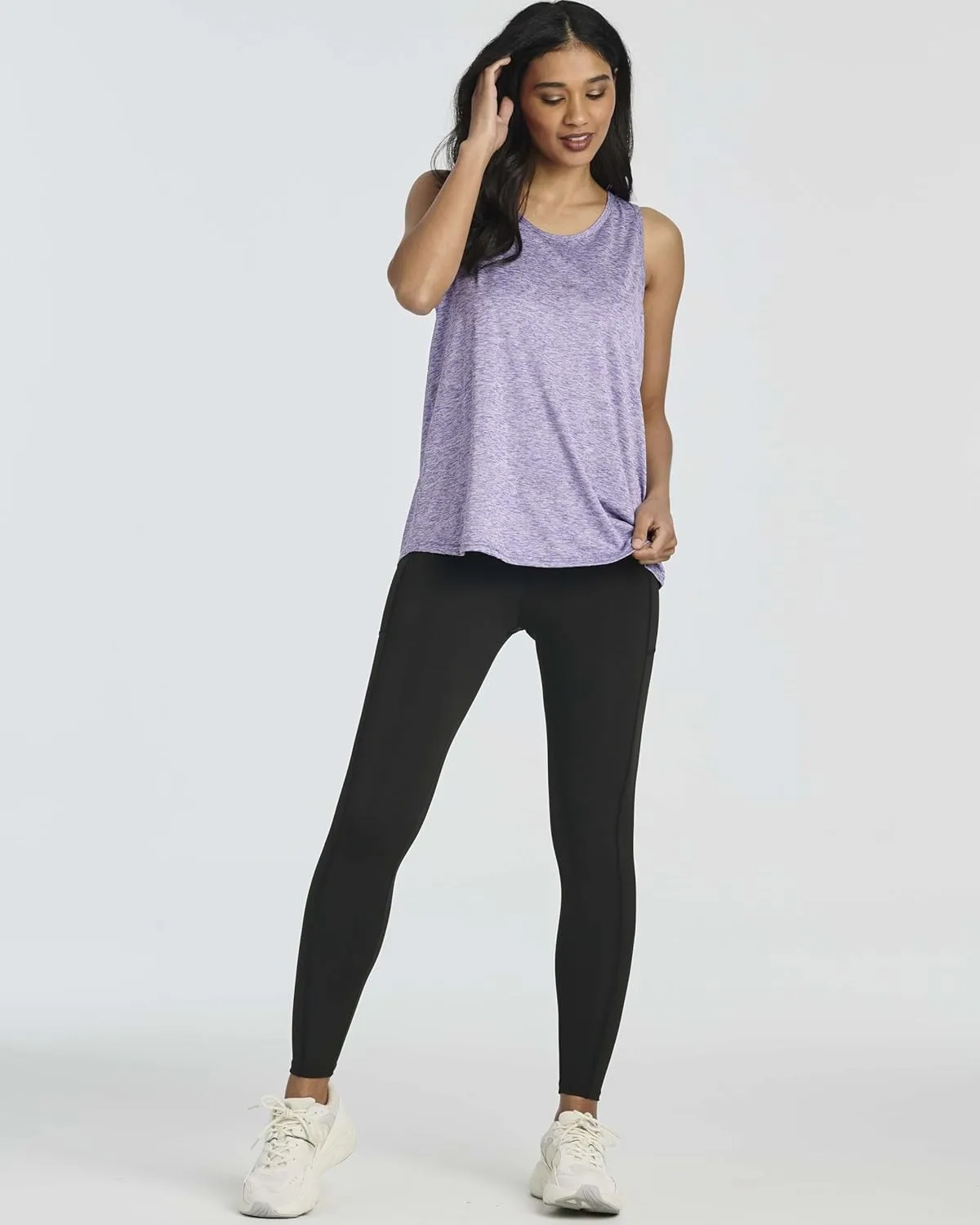 Real Essentials 5 Pack: Women's Racerback Workout Tank Top Mesh Back Dry-Fit Sleeveless Running Gym (Available in Plus Size)