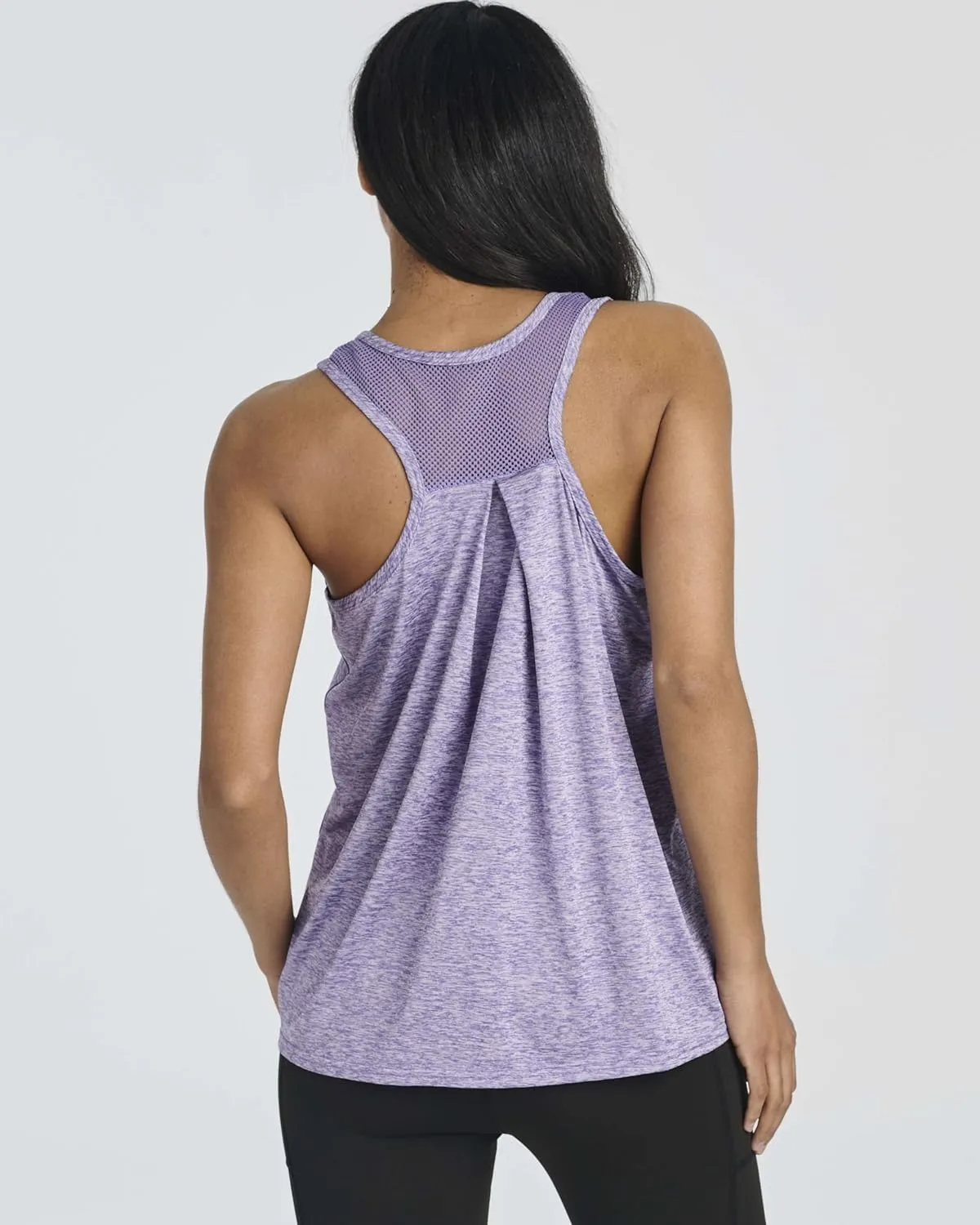 Real Essentials 5 Pack: Women's Racerback Workout Tank Top Mesh Back Dry-Fit Sleeveless Running Gym (Available in Plus Size)