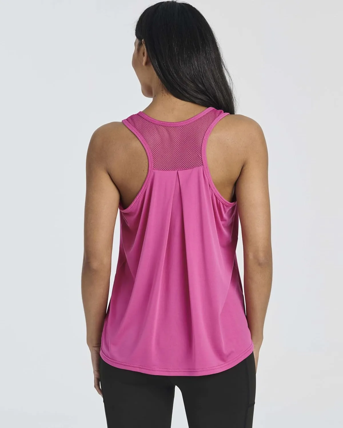 Real Essentials 5 Pack: Women's Racerback Workout Tank Top Mesh Back Dry-Fit Sleeveless Running Gym (Available in Plus Size)