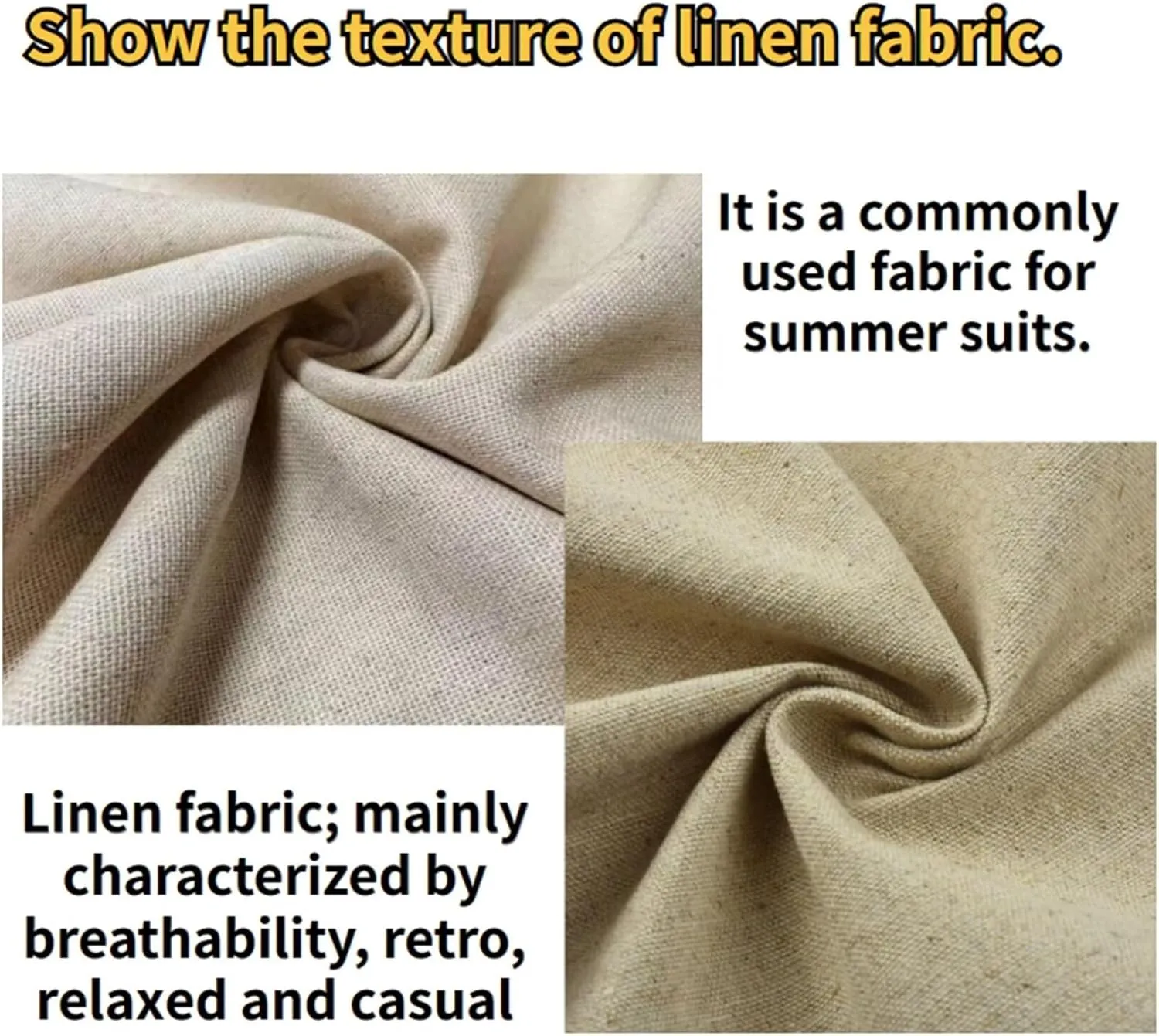 Retro Linen Men Suit 2 Piece Suit Slim Fit Two Button Suit Jacket Wedding Groomsmen Summer Beach Blazer Pants Tuxedo