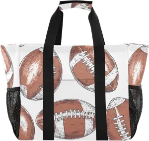 Retro Rugby Large Beach Bags for Women & Men,Waterproof Sandproof Beach Tote Swim Pool Bag for Pool Gym Grocery Travel