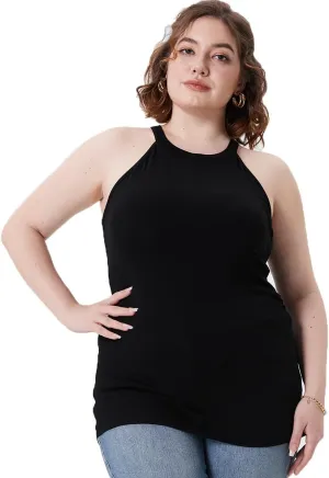 RITERA Plus Size Tanks Tops for Women Summer Round Neck Tanks Tshirt Oversized Casual Workout Tank Basic Camisoles Tunic