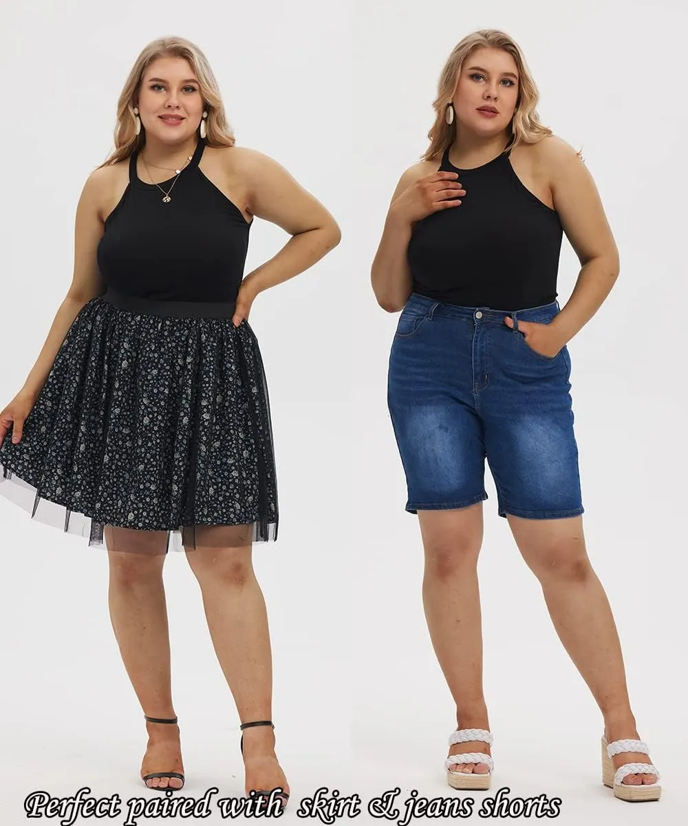 RITERA Plus Size Tanks Tops for Women Summer Round Neck Tanks Tshirt Oversized Casual Workout Tank Basic Camisoles Tunic
