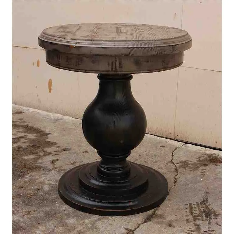 Round  End Table Built in Reclaimed Lumber