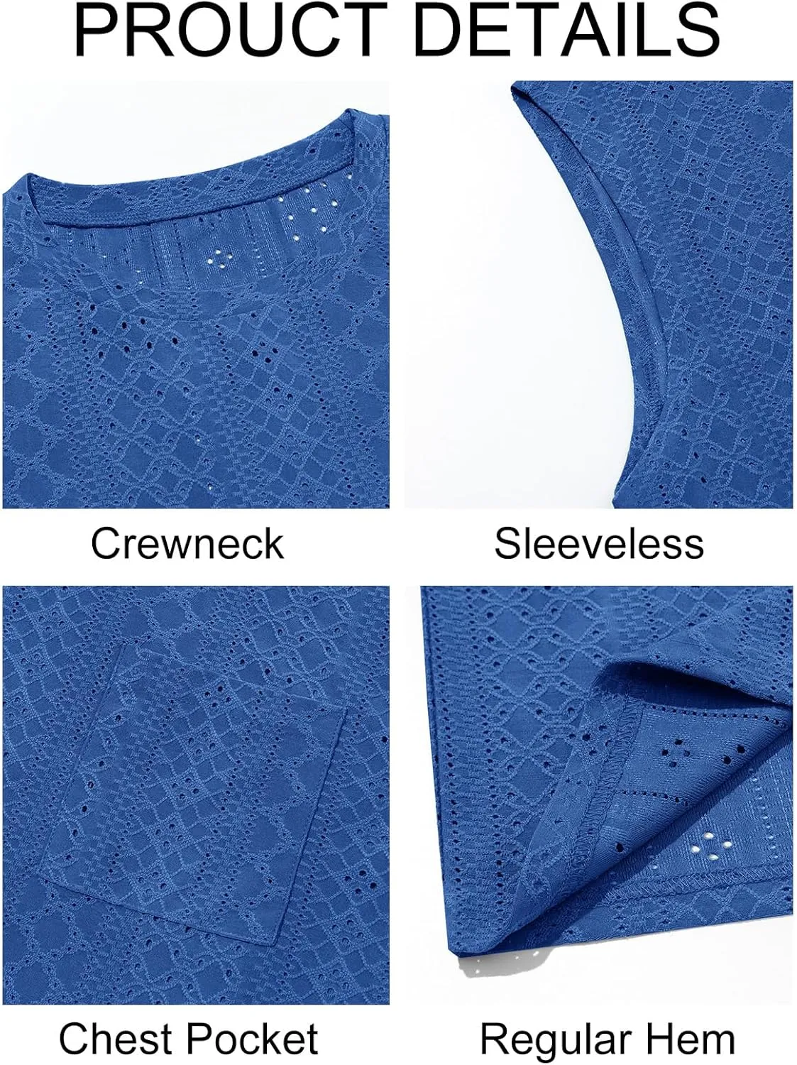 Runcati Mens Sleeveless Tank Tops Casual Hollow Out Knit T Shirts Beach Summer Hippie Tops with Pocket