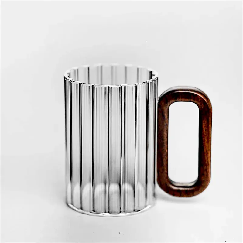 Rustic Ribbed Glass Mug