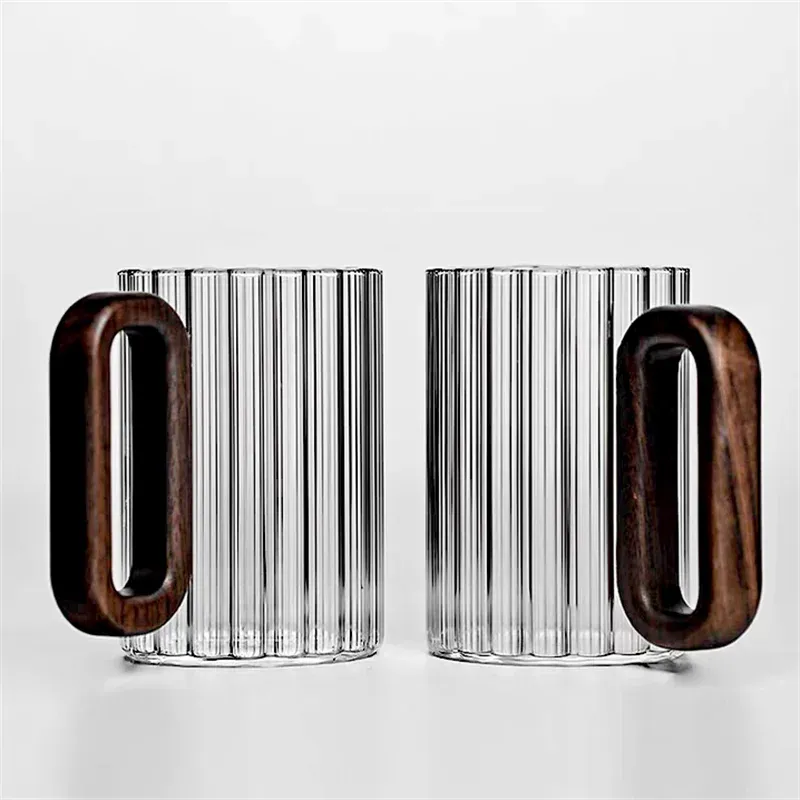 Rustic Ribbed Glass Mug