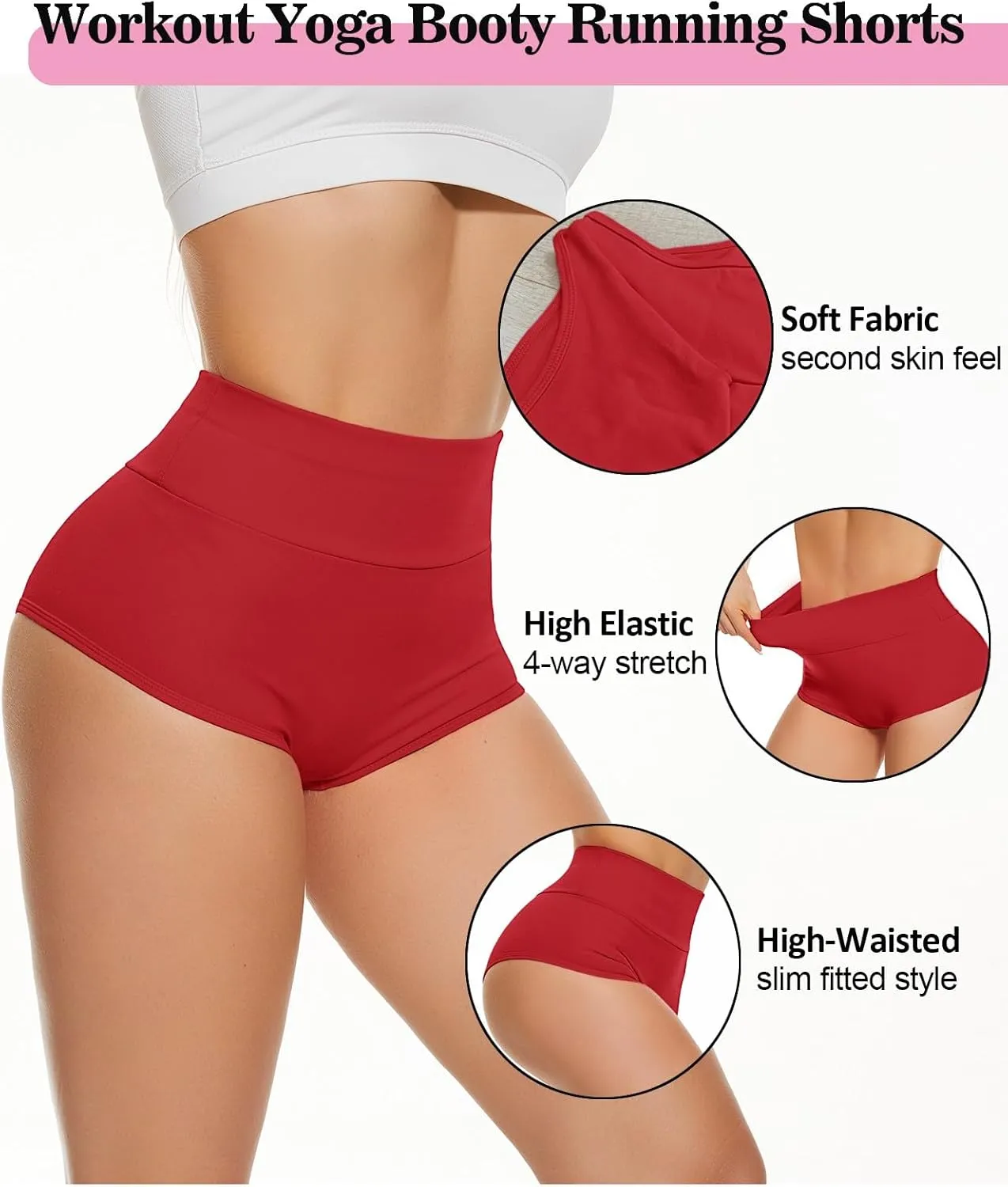 Scrunch Booty Shorts for Women V Back High Waisted Yoga Shorts Cut Out Rave Bottoms Butt Lifting Short Mini Hot Pants