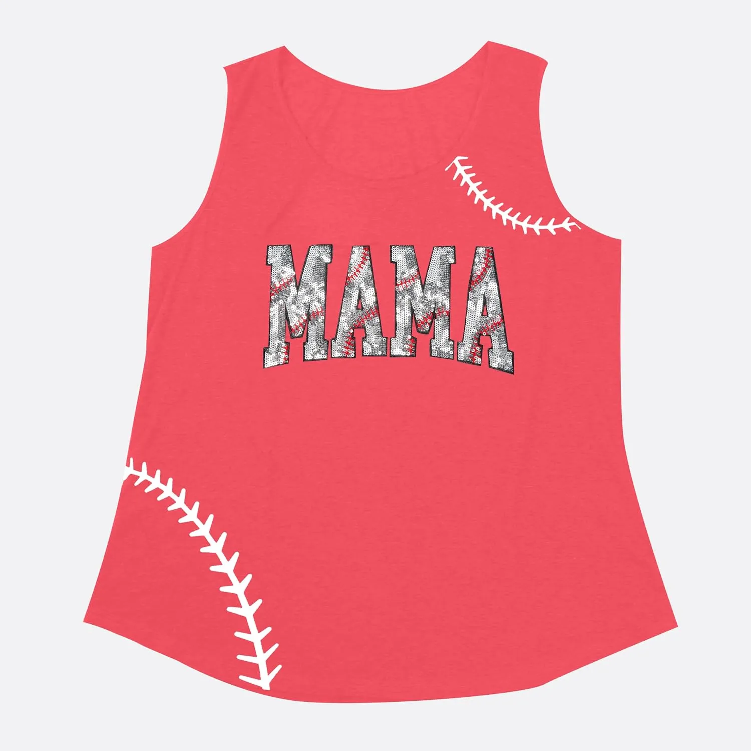 Sequin Baseball Tank Tops Women Baseball Mama Vest Game Day Sport Sleeveless Shirt Casual Workout Tanks