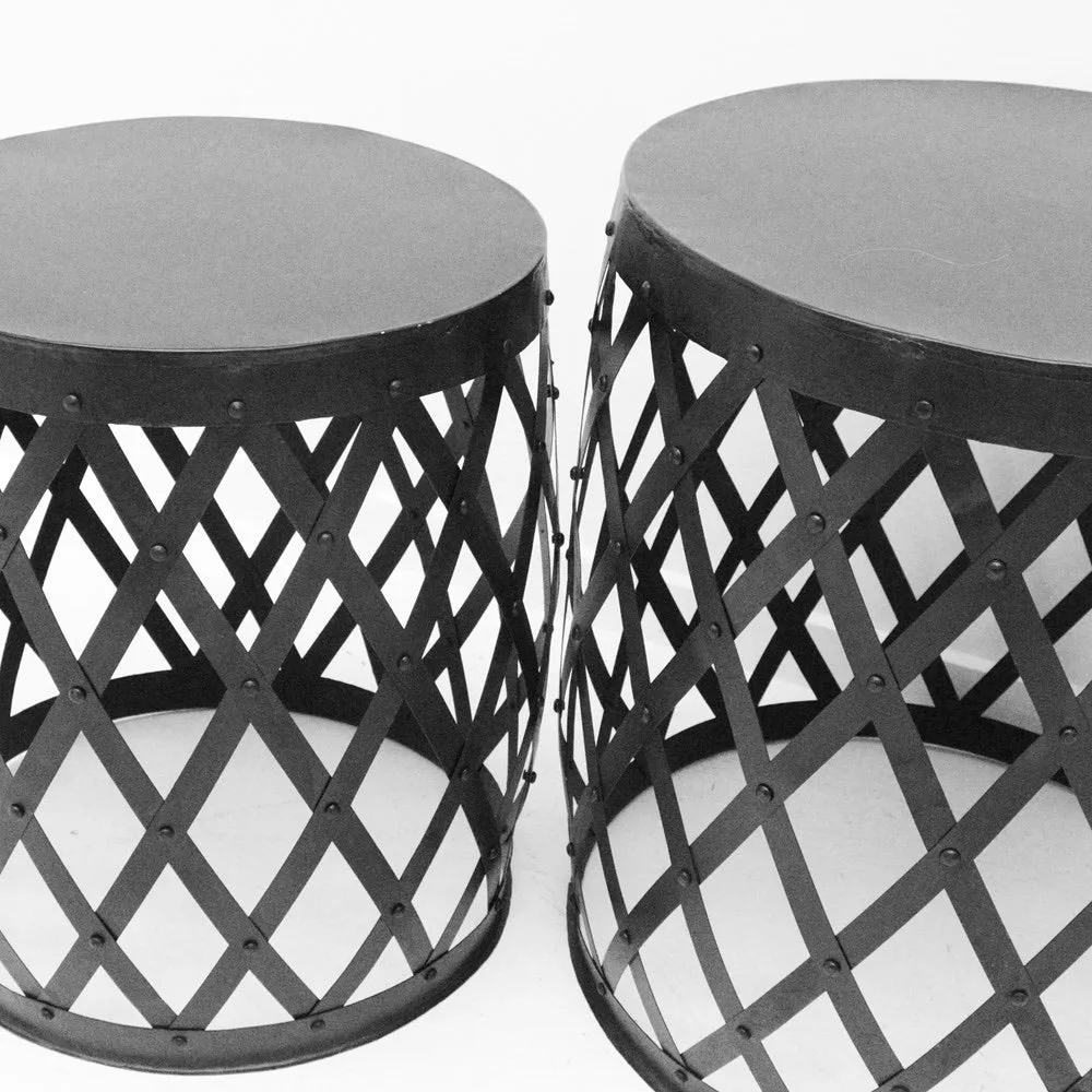 Serge Geometric Metal Side Table Set