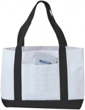 Set of 2- Eco-Friendly Large Polyester Shopping Tote Bag W/pocket