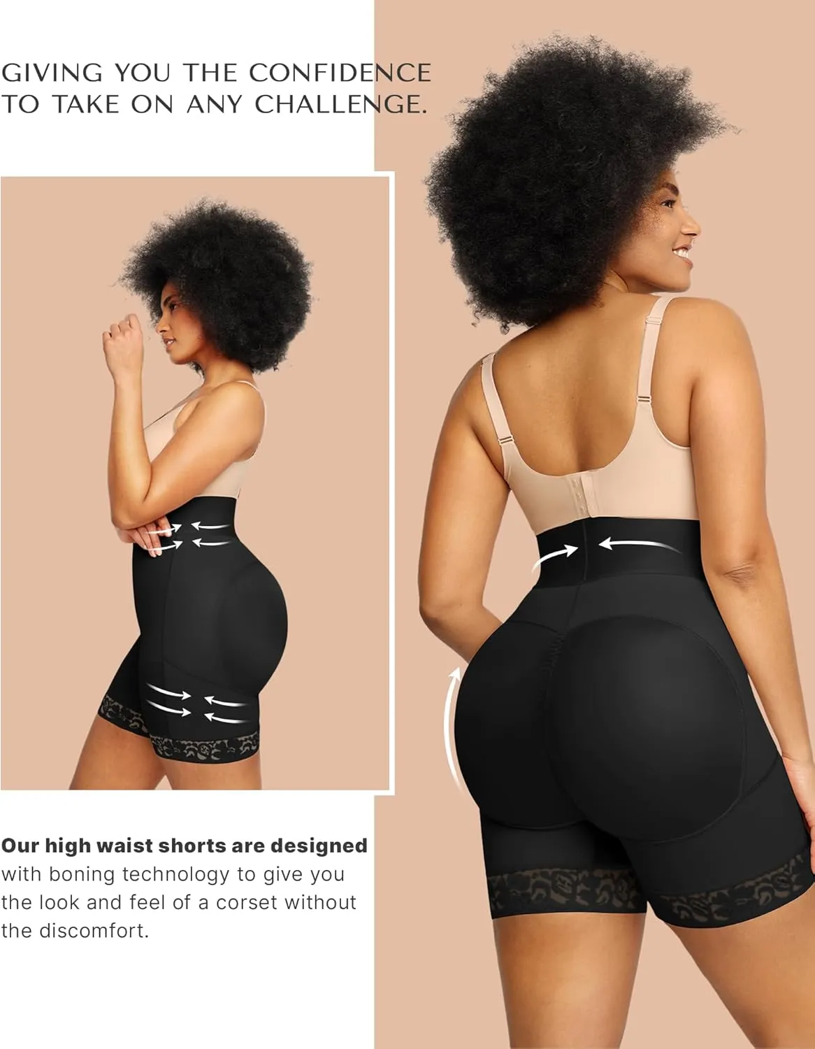 SHAPELLX High Waisted Body Shaper Shorts Shapewear for Women Tummy Control Thigh Slimming Slip Shorts Butt Lifting Shapewear