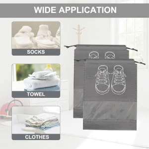 Shoe bags for travelling 15pcs, 15.7" x 11.8" travel Shoe Bags for Packaging, Waterproof Dustproof Portable Travel Shoe Storage Bag for Men and Women 3 colors