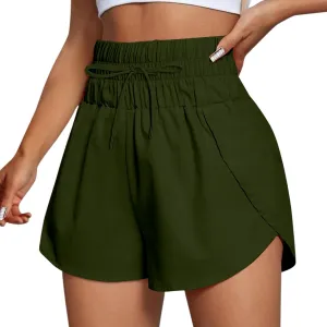 Shorts for Women Summer Casual Wide Leg Loose High Waist Elastic Dressy Beach Shorts 2025 Outfits Comfy Clothes