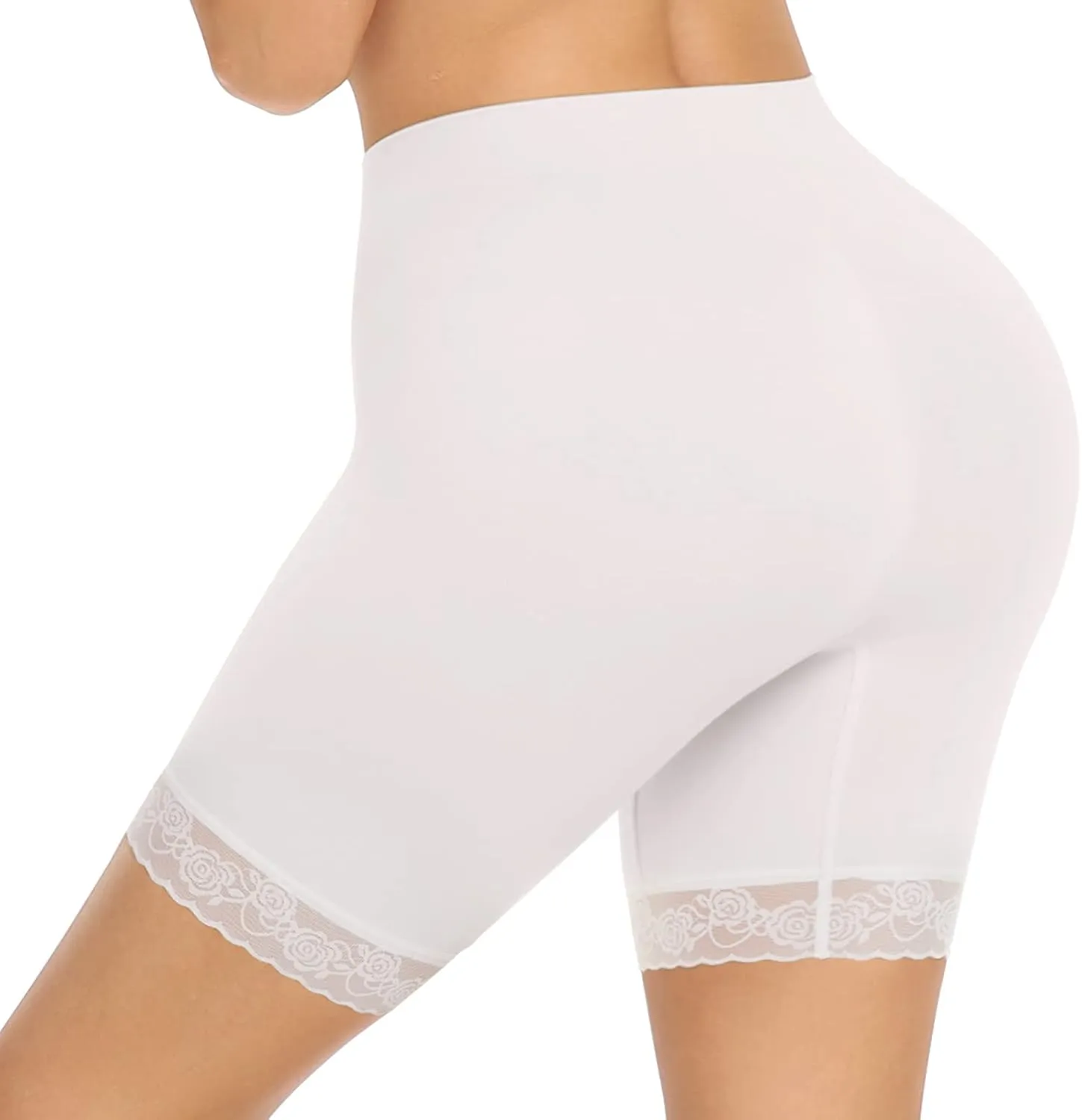 SIMIYA Women's Slip Shorts for Under Dresses, Anti-Chafing Boyshorts Panties Seamless Stretch Lace Underwear