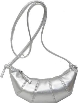 Small Dumpling Hobo Crossbody Bag for Women Trendy Croissant Shape Shoulder Bag Pu Leather Handbag Satchel Purse Totes
