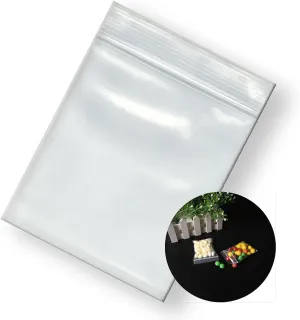 Small Zip Bags - 3x3, 1000pcs, Transparent, Durable Plastic Jewelry Bags with Resealable Zip Top Lock, Good for Vitamins, Snacks, Cookies, Coins, Candy