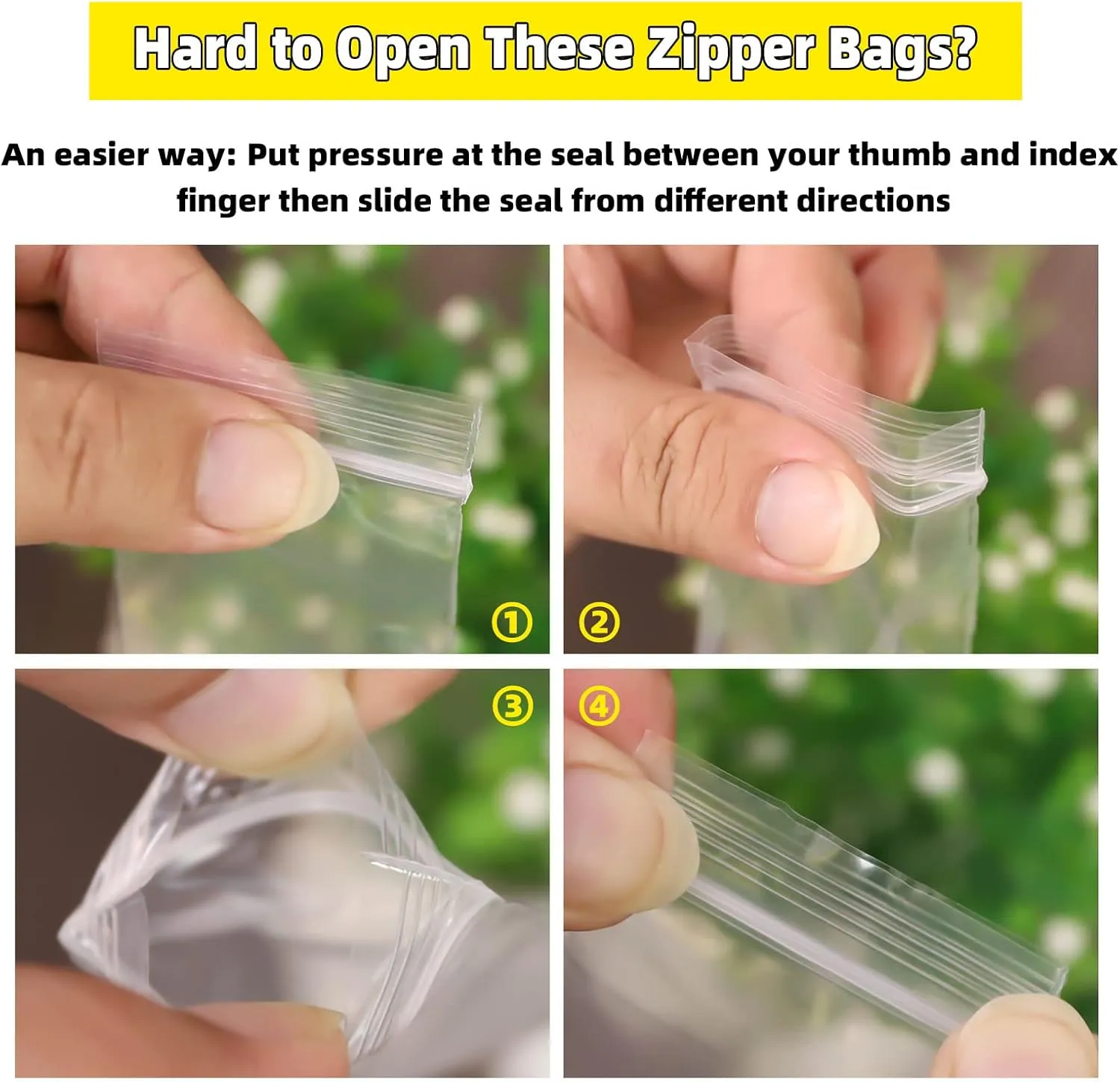 Small Zip Bags - 3x3, 1000pcs, Transparent, Durable Plastic Jewelry Bags with Resealable Zip Top Lock, Good for Vitamins, Snacks, Cookies, Coins, Candy