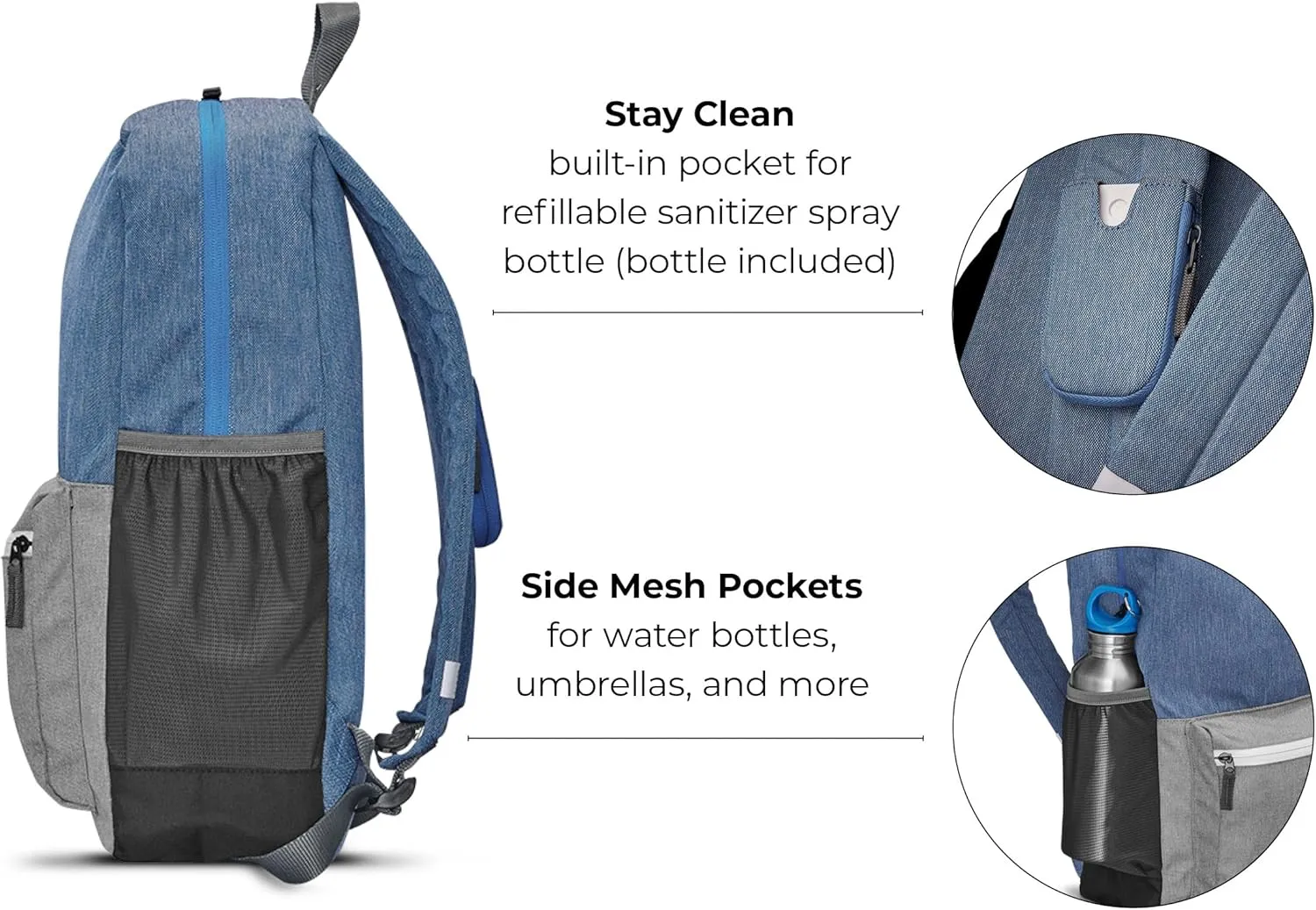 Solo New York Re:Port Laptop Backpack, Made from Recycled Materials, Out of the Blue, Fits Up to 15.6" Laptop