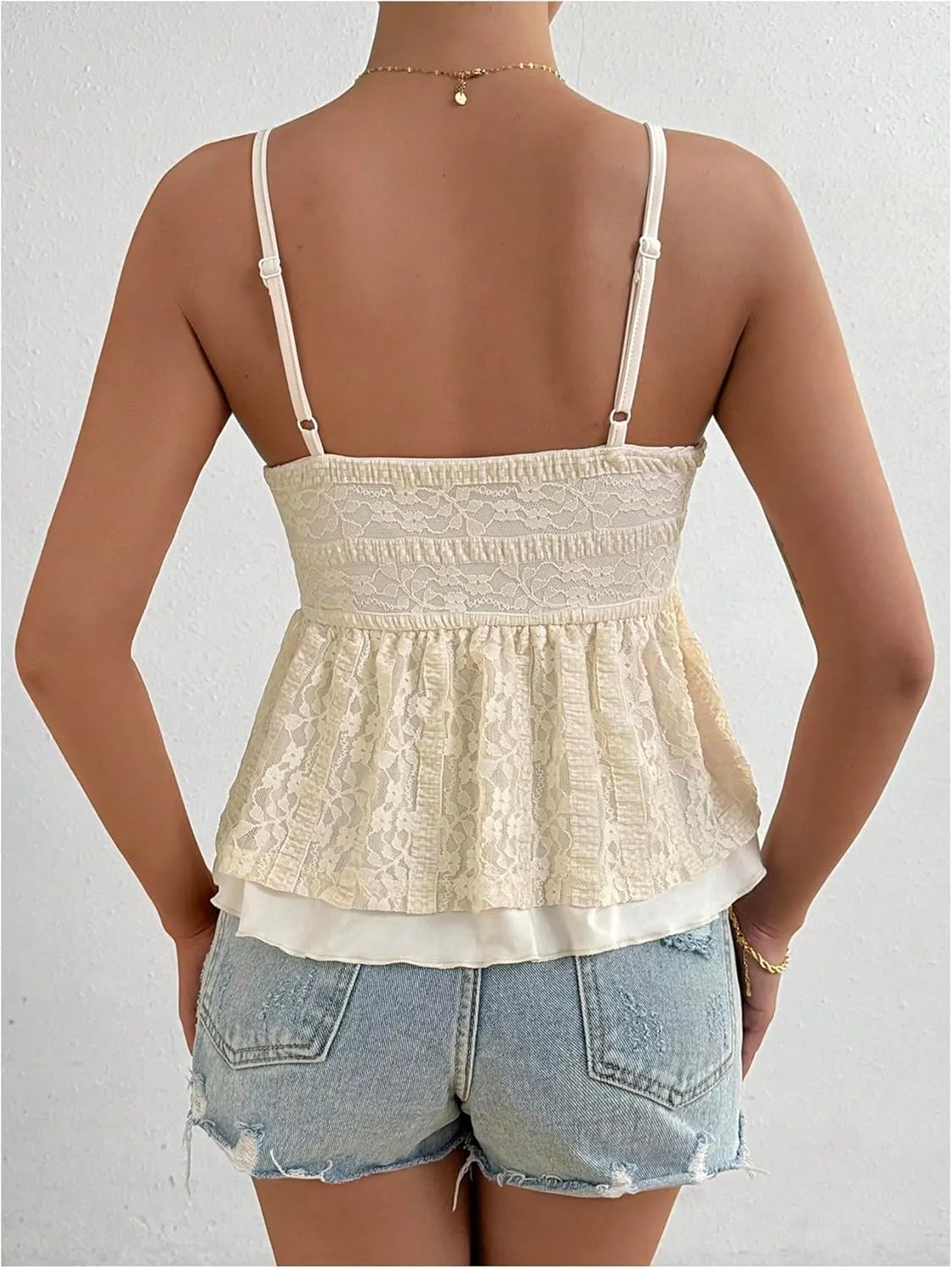 SOLY HUX Women's Y2K Ruffle Camisole Sleeveless Vintage Shirt Tops Summer Cute Flowy Cami Tops Streetwear