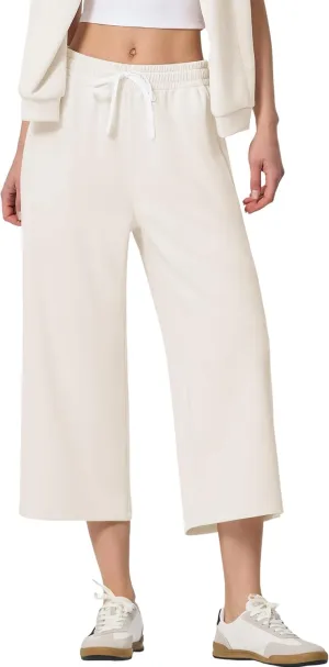 SPECIALMAGIC Capri Pants for Women Wide Leg Yoga Cropped Pants with Pockets 22" High Waist Lounge Yoga Casual