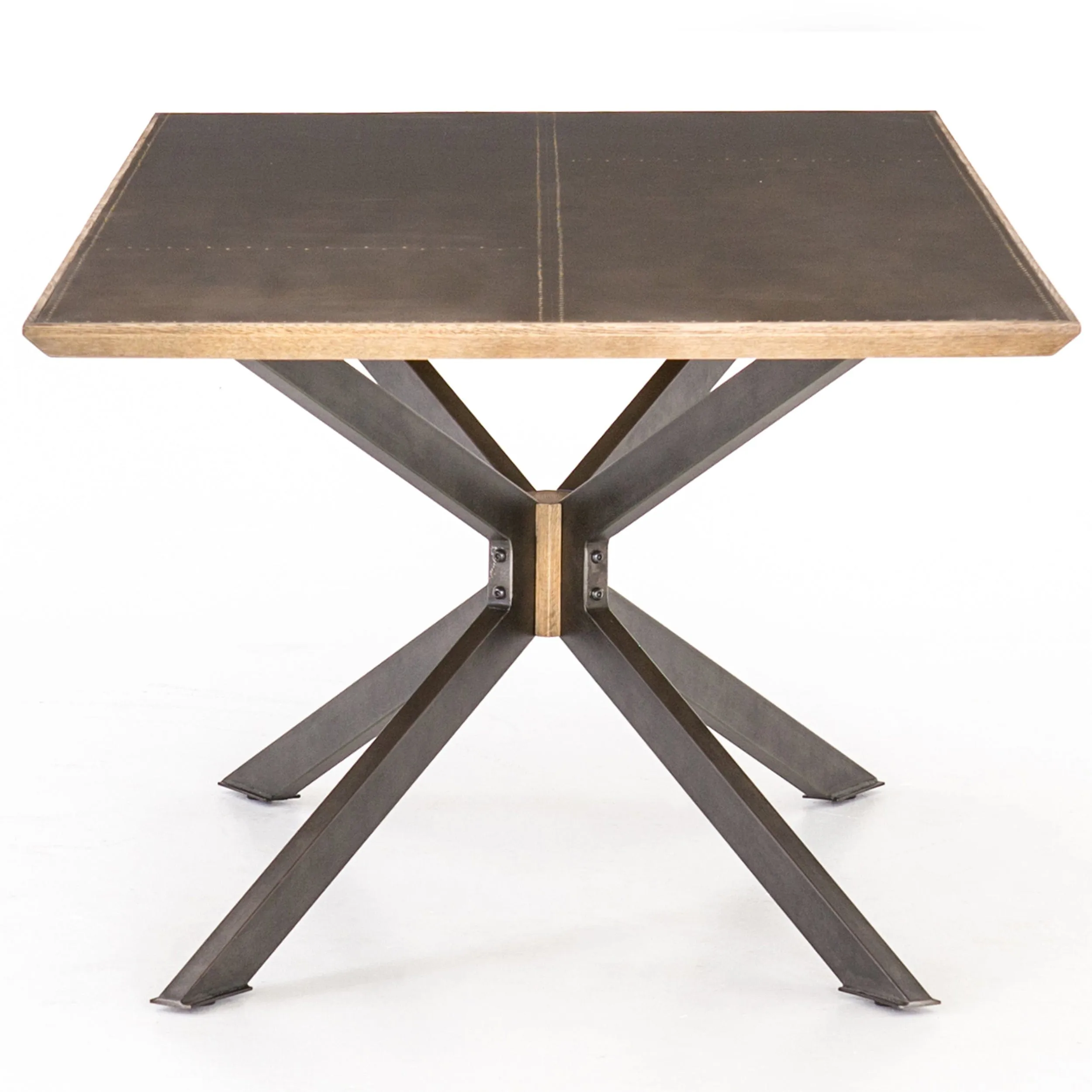 Spider 94" Dining Table, Bright Brass Clad
