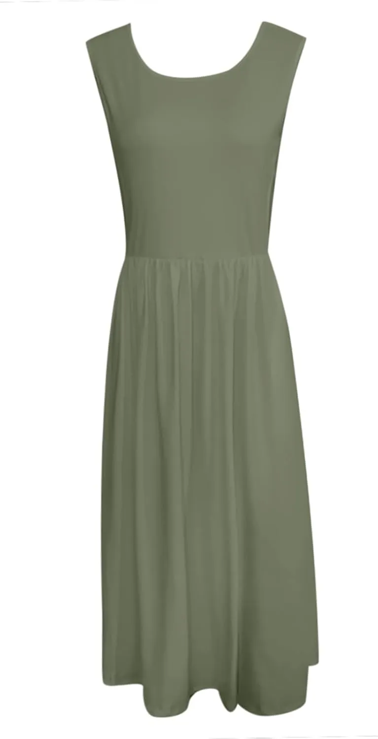 Spring Dresses for Women 2025 Midi Womens Casual Summer Tank Dress Loose Flowy Beach Dress with Pockets Flare Sundress
