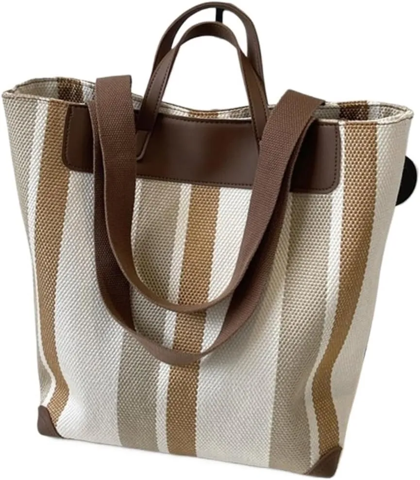 Striped Shoulder Bucket Bags