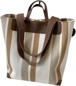 Striped Shoulder Bucket Bags