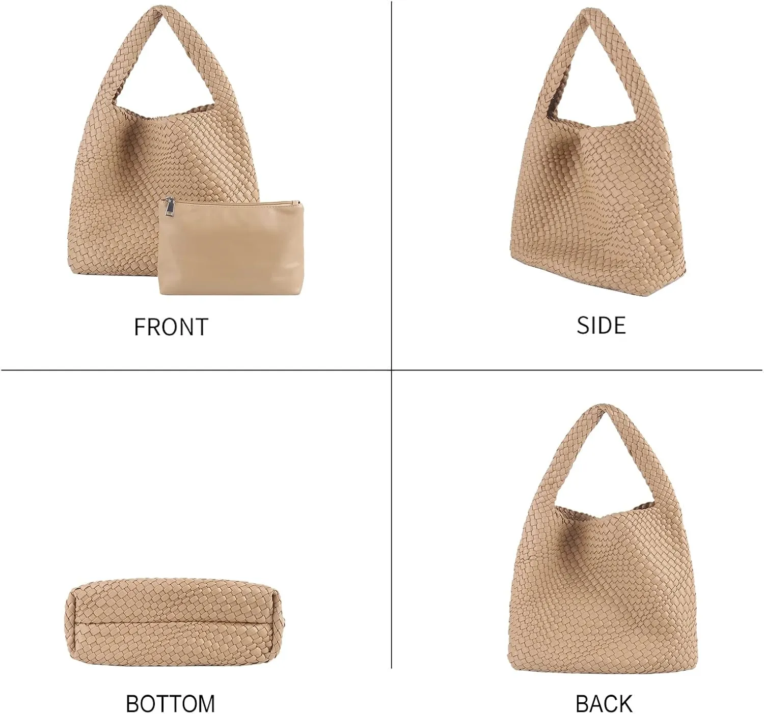 SUMICH Vegan Leather Hand-Woven Bag Purses and Handbags for Woman Top Handle Satchel Bags Ladies Leather Totes