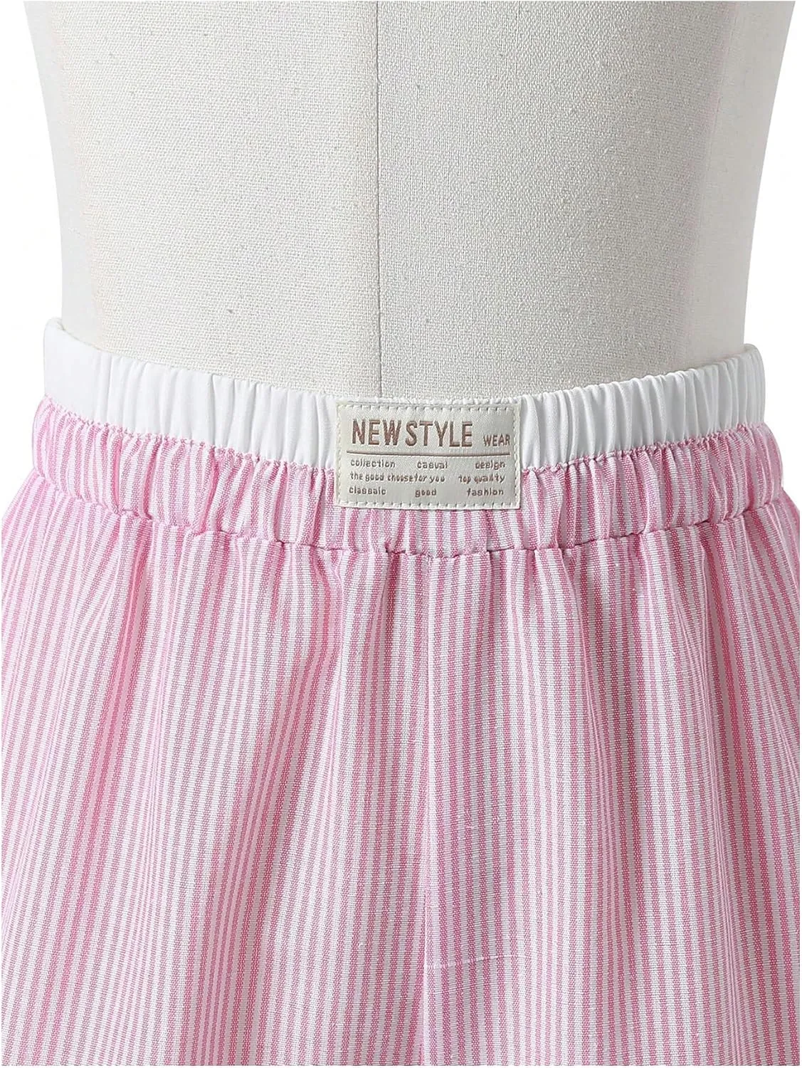 SweatyRocks Girl's Striped Button Down Vest Top and Wide Leg Pants 2 Piece Outfits