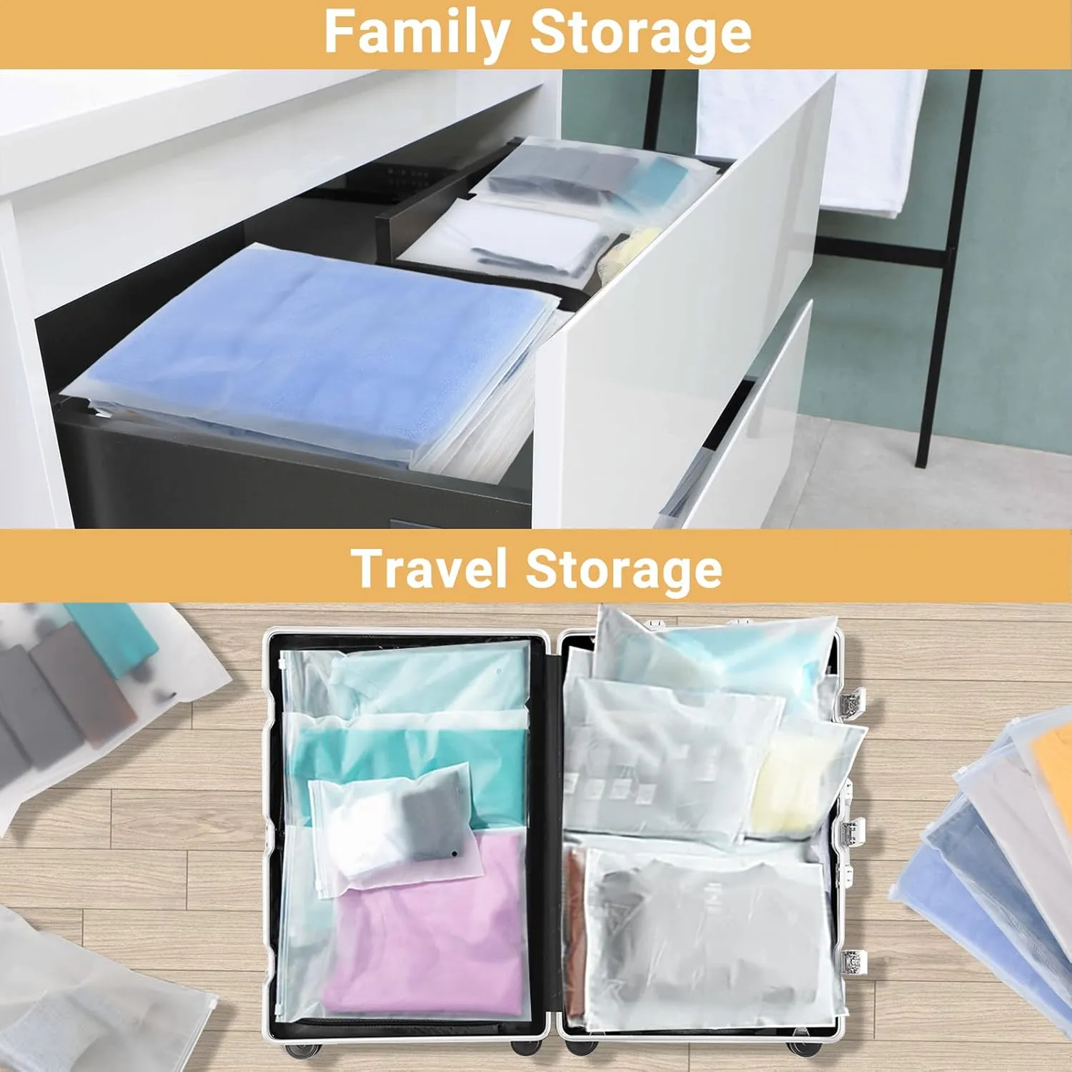 T-Shirt Bags, 100PCS 9x12 inch Frosted Zipper Packaging Bags for Clothing, Resealable Poly Plastic Apparel Merchandise Zip Bags for Shipping Clothes Shirt Jeans, with Vent Hole, 3 Mil