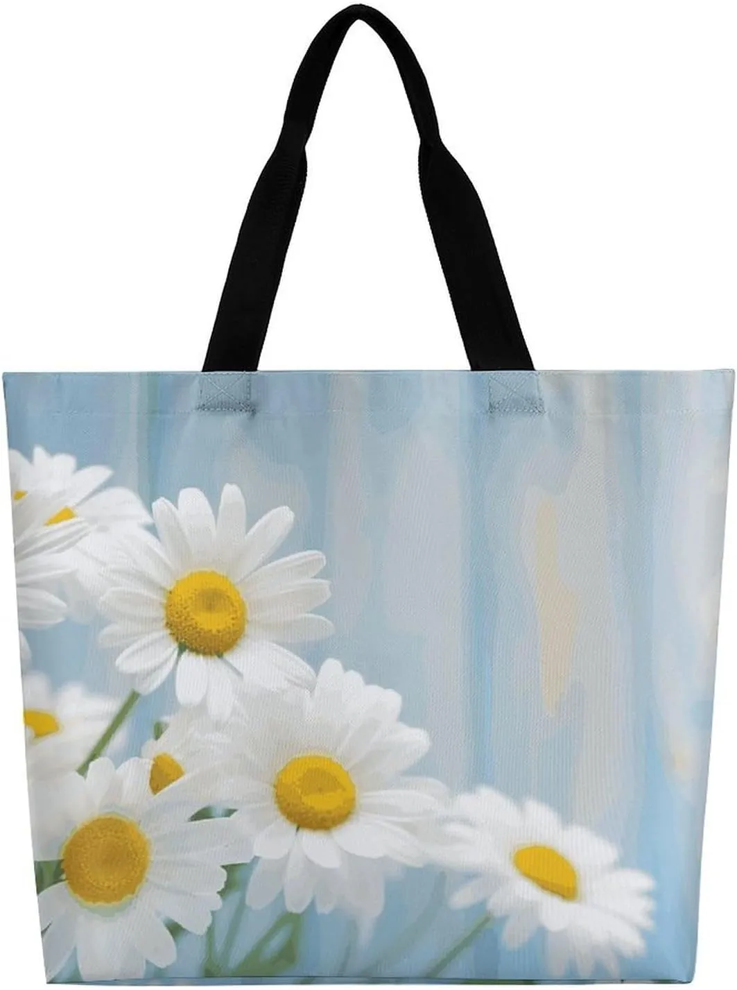 Teal Gray Rose Beach Bag Reusable Tote Bag Foldable Grocery Bags Women Shopping Bags for Daily Essentials
