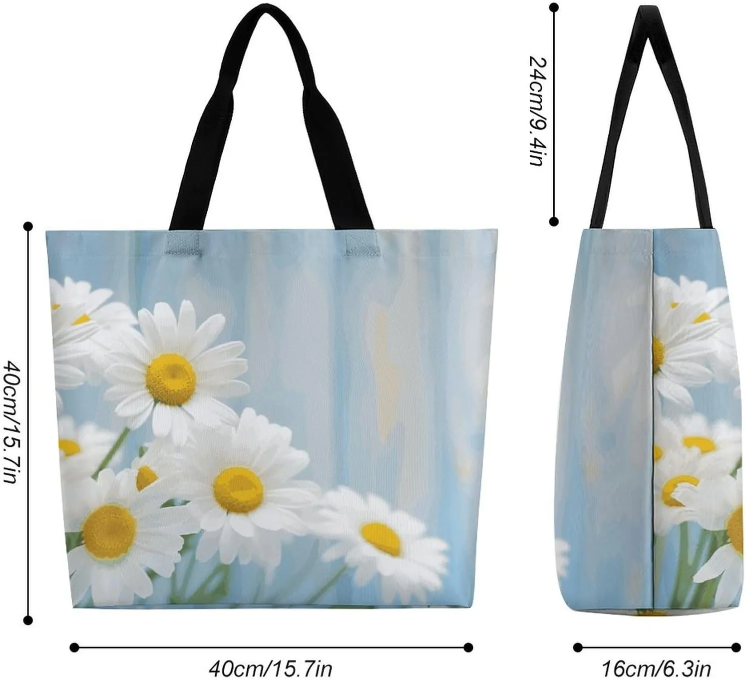 Teal Gray Rose Beach Bag Reusable Tote Bag Foldable Grocery Bags Women Shopping Bags for Daily Essentials