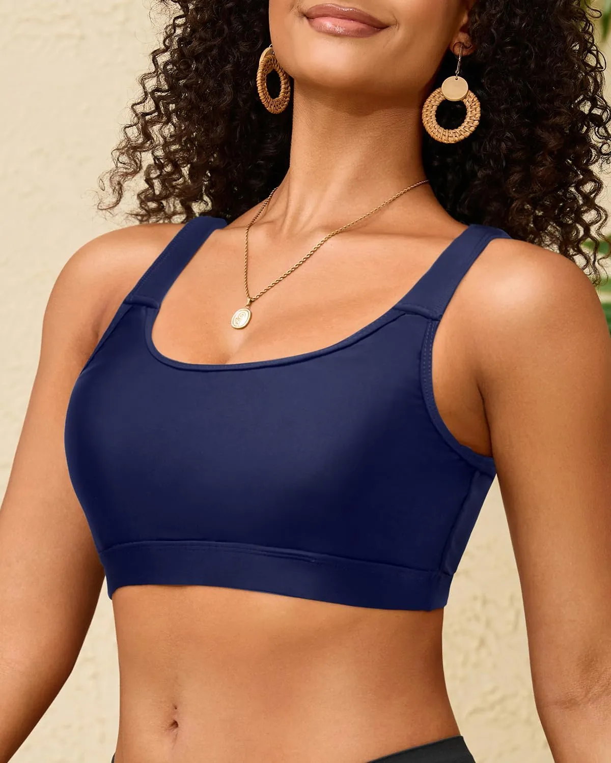 Tempt Me Women Sports Bra Bikini Tops Racerback Bathing Suits Top Padded Swim Tops Only
