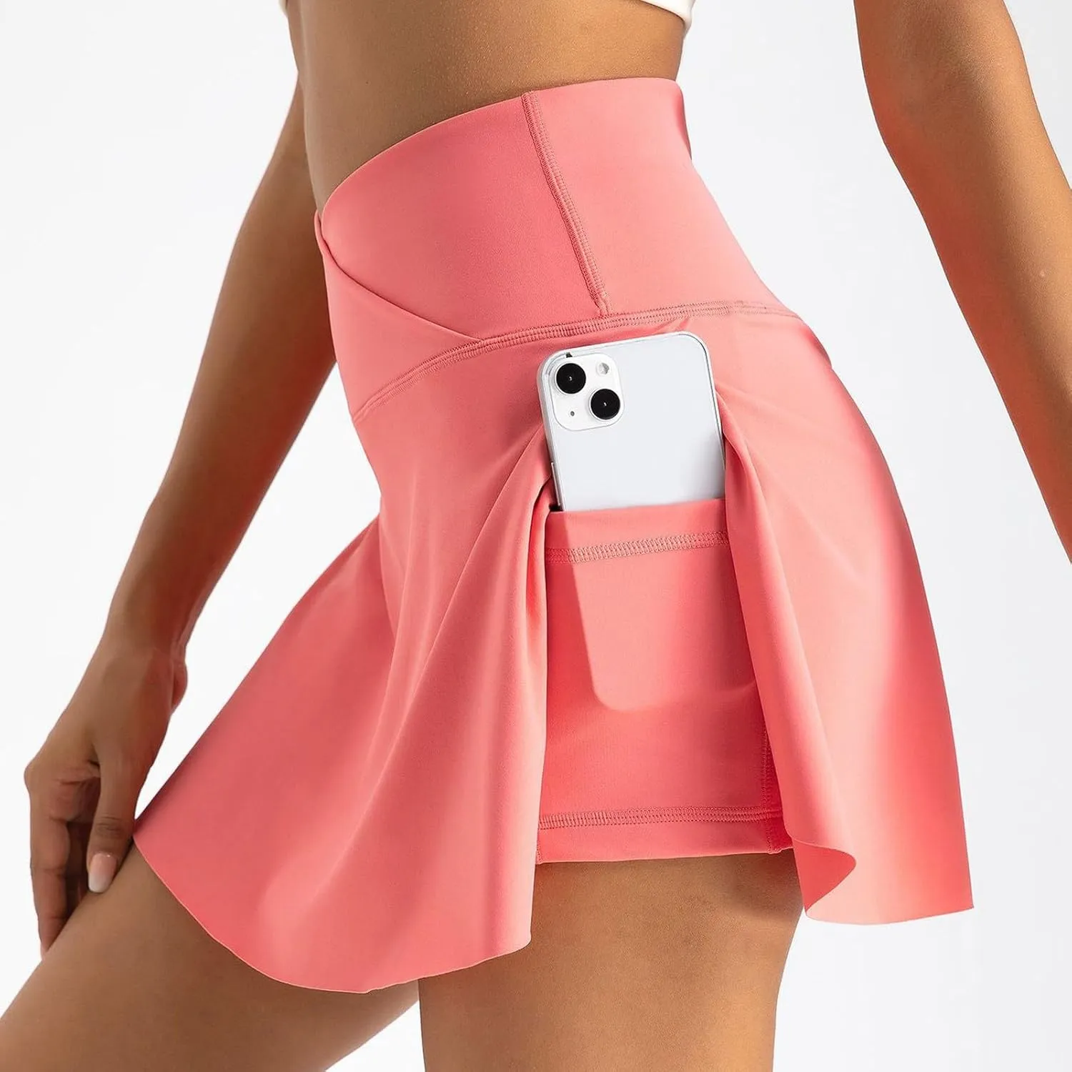 Tennis Skirts for Women with Shorts Summer Built-in Shorts Crossover Tennis Golf Workout Skirts Short with Pockets