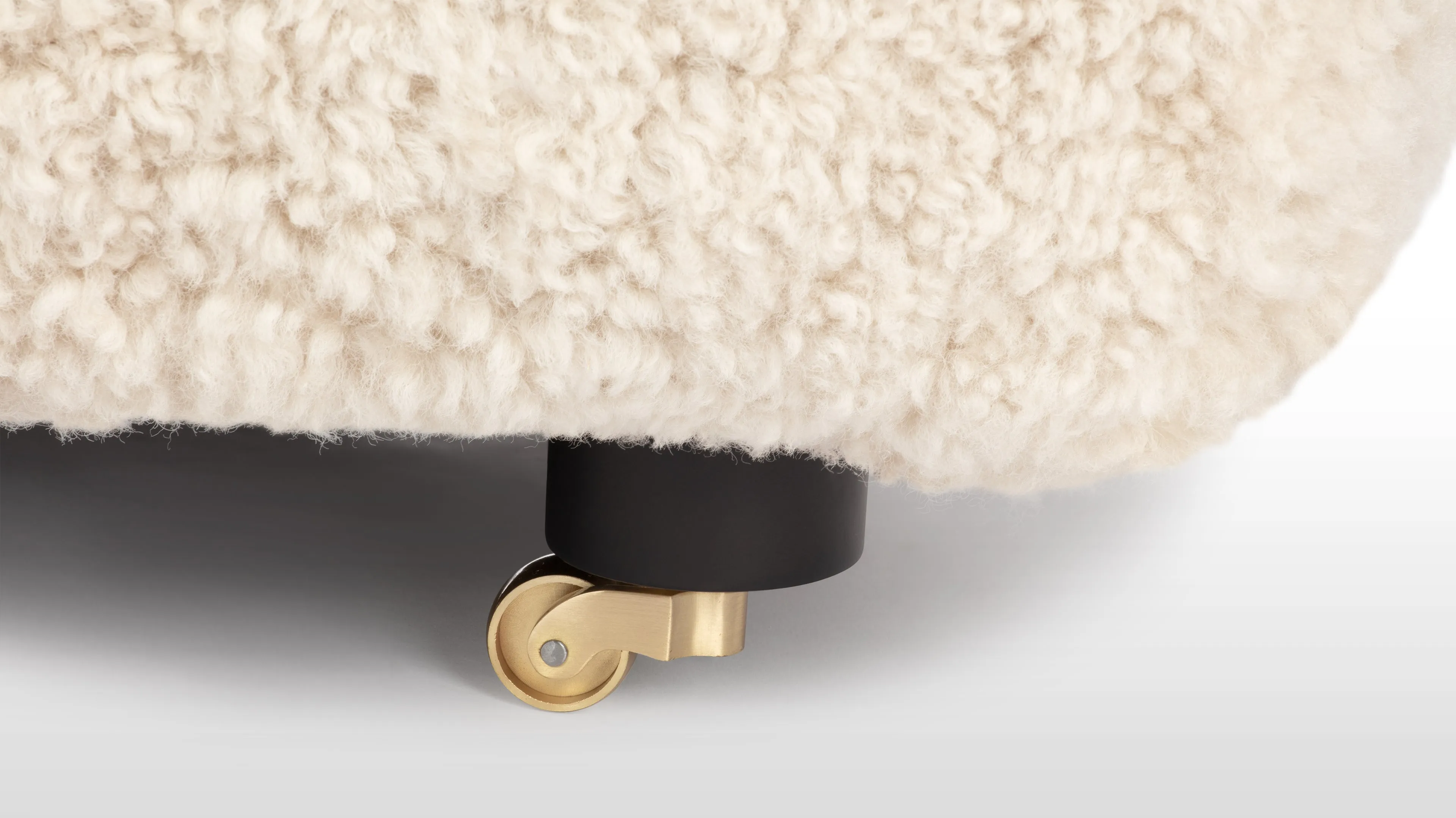 Tired Man - Tired Man Ottoman, Natural Luxe Sheepskin