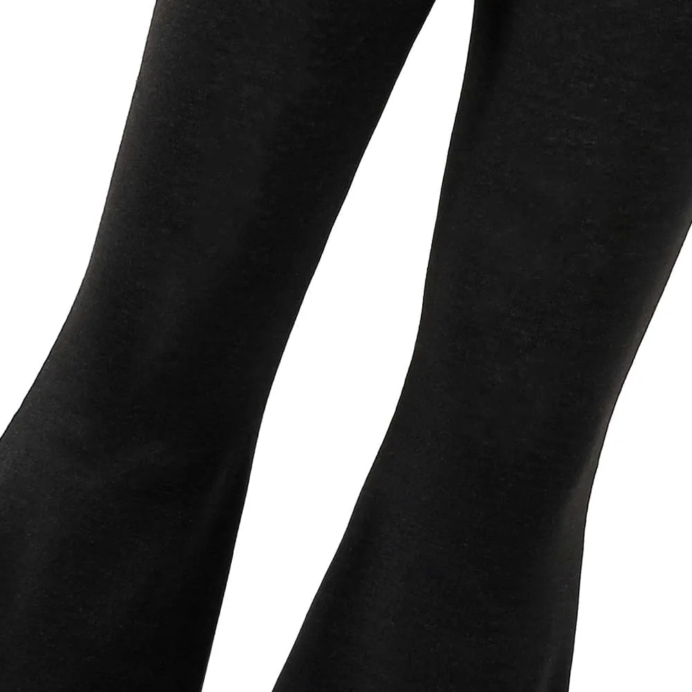 Toddler Girl Pants - Solid Color Overlapping Waist Flare Pants Set - 2 Piece Girls Pant Suit (3-7 T)