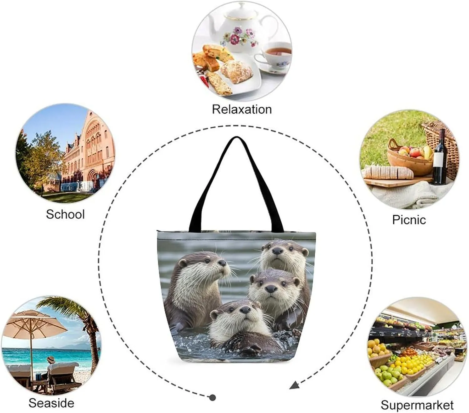 Tote Bag for Women Grocery Bag Red Heads Cranes Foldable Shopping Bags Reusable Large Tote Bag
