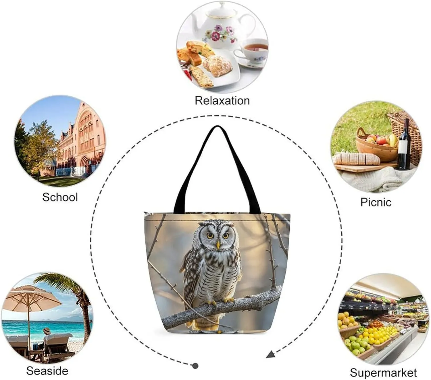 Tote Bag for Women Grocery Bag Red Heads Cranes Foldable Shopping Bags Reusable Large Tote Bag