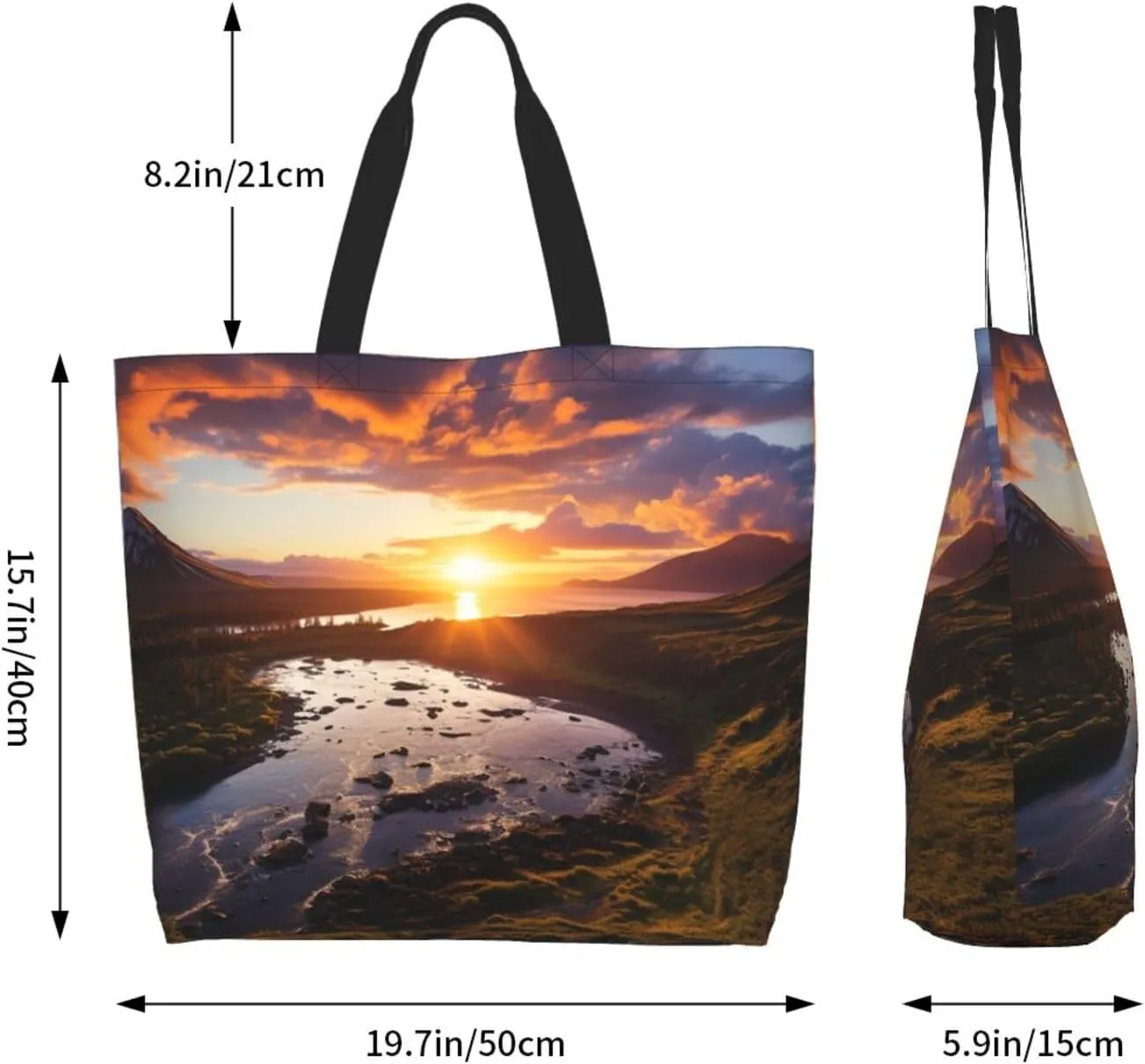 Tote Bag for Women Grocery Bag Reusable Shopping Bag Bird resting on branch Handbag Foldable Shoulder Bag