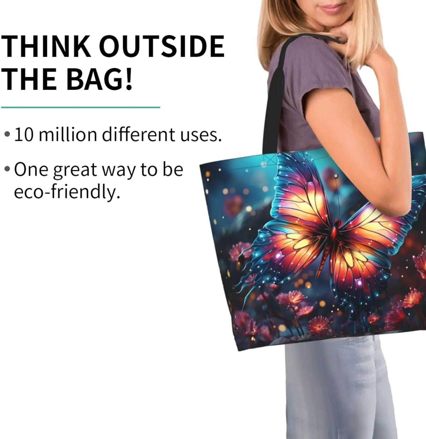 Tote Bag for Women Grocery Bag Reusable Shopping Bag Cartoon Dinosaur Images Handbag Foldable Shoulder Bag
